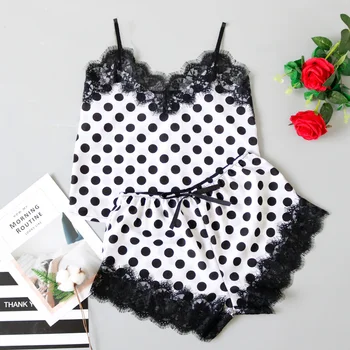 Women Sleepwear Sets Lace Up Stain Sleeveless Strap Nightwear Cami Top + Boxer Shorts Pajama Suits Femme Sexy Lingerie Nightwear
Women Sleepwear Sets Lace Up Stain Sleeveless Strap Nightwear Cami Top + Boxer Shorts Pajama Suits Femme Sexy Lingerie Nightwear