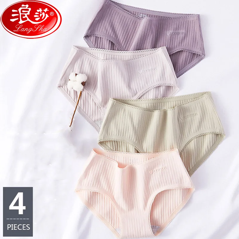 LANGSHA 4Pcs/lot Cotton Panties Women Underwear Sexy Girls Briefs Soft Breathable Panty Ladies Solid Female Seamless Underpants
LANGSHA 4Pcs/lot Cotton Panties Women Underwear Sexy Girls Briefs Soft Breathable Panty Ladies Solid Female Seamless Underpants