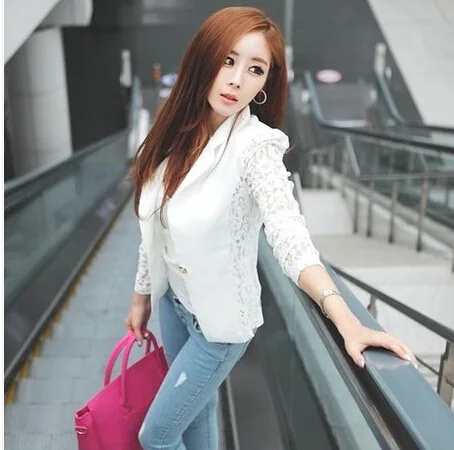 Mr.nut long-sleeved professional wear female Korean version of the self-cultivation lace stitching small suit blazer
Mr.nut long-sleeved professional wear female Korean version of the self-cultivation lace stitching small suit blazer