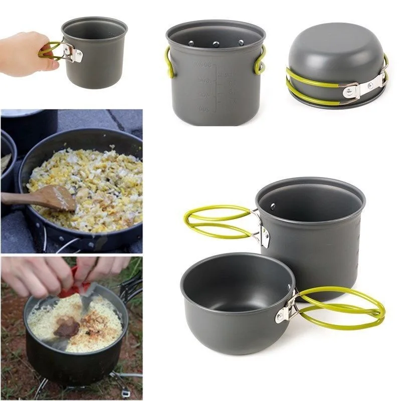 1.23L+0.62L Outdoor Camping Pot Portable Picnic Cookware Set Outdoor Tableware Aluminum Alloy Camping Utensils Tourist Dishes
1.23L+0.62L Outdoor Camping Pot Portable Picnic Cookware Set Outdoor Tableware Aluminum Alloy Camping Utensils Tourist Dishes