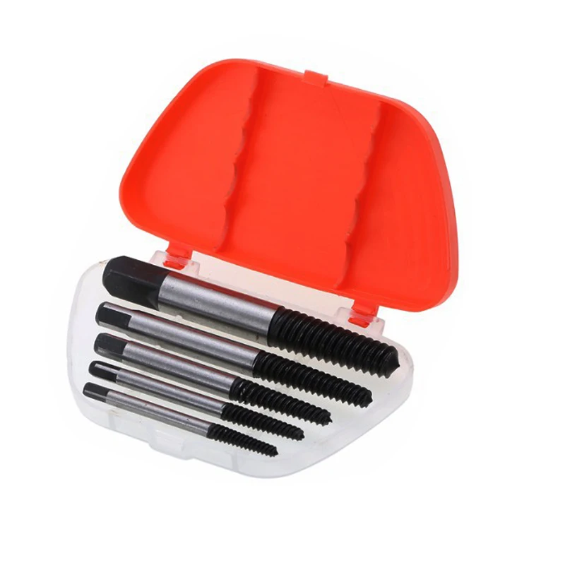 5 pcs damaged screw Extractor screw remover Tool bolt remover Drill Bits Guide Set
5 pcs damaged screw Extractor screw remover Tool bolt remover Drill Bits Guide Set