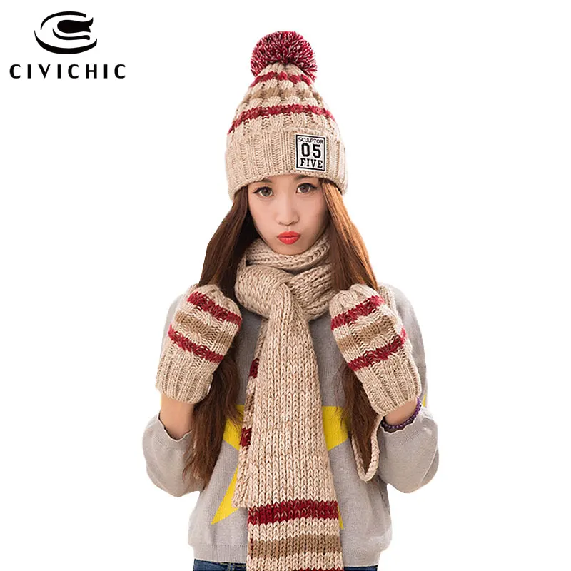 CIVICHIC Bestie Gift Warm Set Knit Hat Scarf Glove Winter Stripes Shawl Faux Wool Pompon Beanies Headwear Cap Strap Mitten SH172
CIVICHIC Bestie Gift Warm Set Knit Hat Scarf Glove Winter Stripes Shawl Faux Wool Pompon Beanies Headwear Cap Strap Mitten SH172