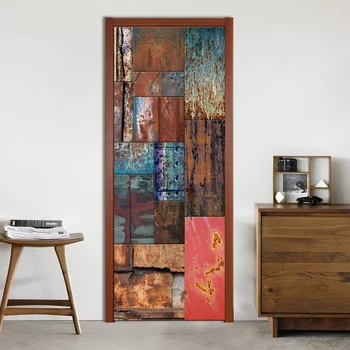 PVC Self-Adhesive Door Sticker Retro Iron Sheet 3D Wallpaper Living Room Kitchen Waterproof Door Decals Vinyl Home Decor Paste
PVC Self-Adhesive Door Sticker Retro Iron Sheet 3D Wallpaper Living Room Kitchen Waterproof Door Decals Vinyl Home Decor Paste
