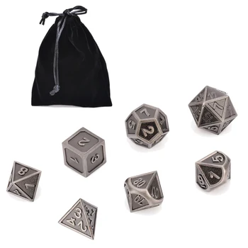 7Pcs/set Embossed Heavy Metal Polyhedral Dice Dungeons & Dragons Board Games Dice Party Family Outdoor Dices Set with Bag
7Pcs/set Embossed Heavy Metal Polyhedral Dice Dungeons & Dragons Board Games Dice Party Family Outdoor Dices Set with Bag