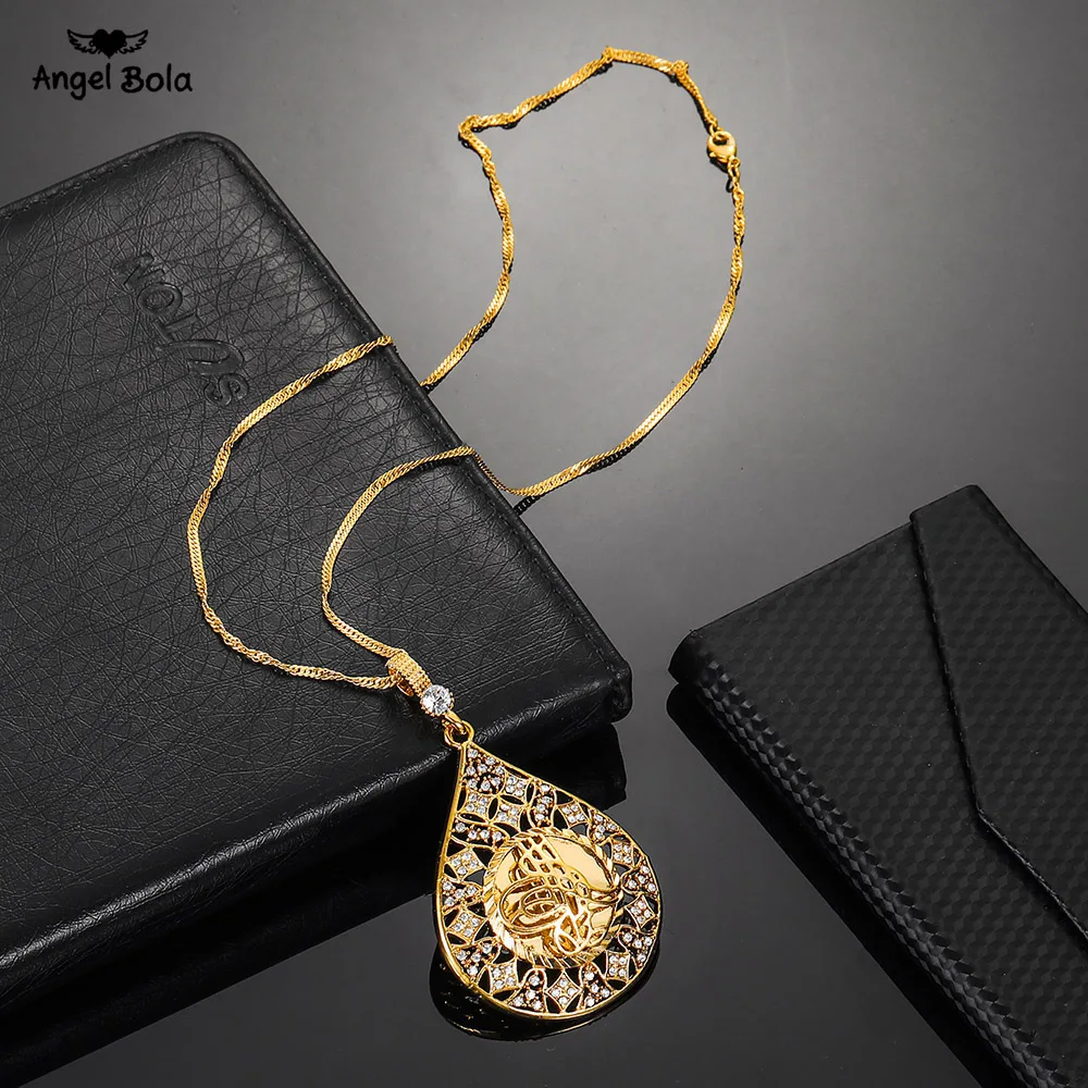 Coin Charm Crystal Pendant Muslim Islam Necklaces Gold Color Arab African Chain Arab Allah Jewelry Middle Eastern Women Gift
Coin Charm Crystal Pendant Muslim Islam Necklaces Gold Color Arab African Chain Arab Allah Jewelry Middle Eastern Women Gift