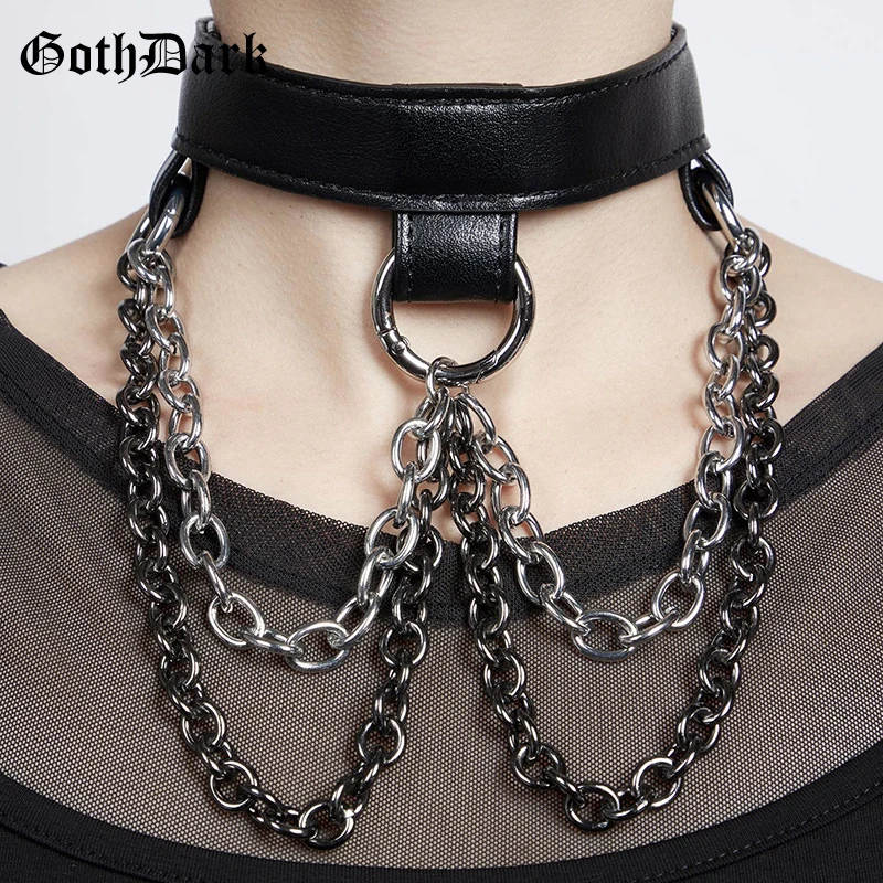 Goth Dark Black Grunge Punk Gothic Chocker Necklace Silver Chain Metal Round Necklaces 2019 Fashion Harajuku PU Vintage Choker
Goth Dark Black Grunge Punk Gothic Chocker Necklace Silver Chain Metal Round Necklaces 2019 Fashion Harajuku PU Vintage Choker