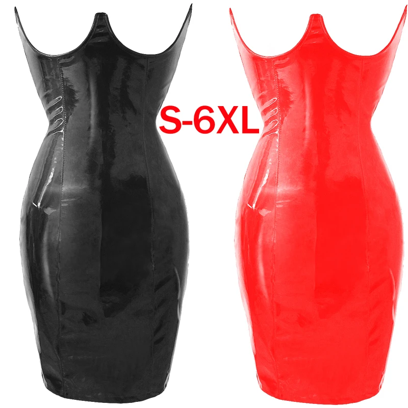 Plus Size Women Bandage Dress Wetlook Faux Leather Underbust Lace Up Corset Dress Black Red Bodycon Sexy Club Party Vestidos
Plus Size Women Bandage Dress Wetlook Faux Leather Underbust Lace Up Corset Dress Black Red Bodycon Sexy Club Party Vestidos