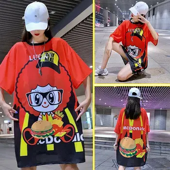 Maternity wear 19 summer new cartoon print short-sleeved bottoming shirt loose long section mesh T-shirt
Maternity wear 19 summer new cartoon print short-sleeved bottoming shirt loose long section mesh T-shirt