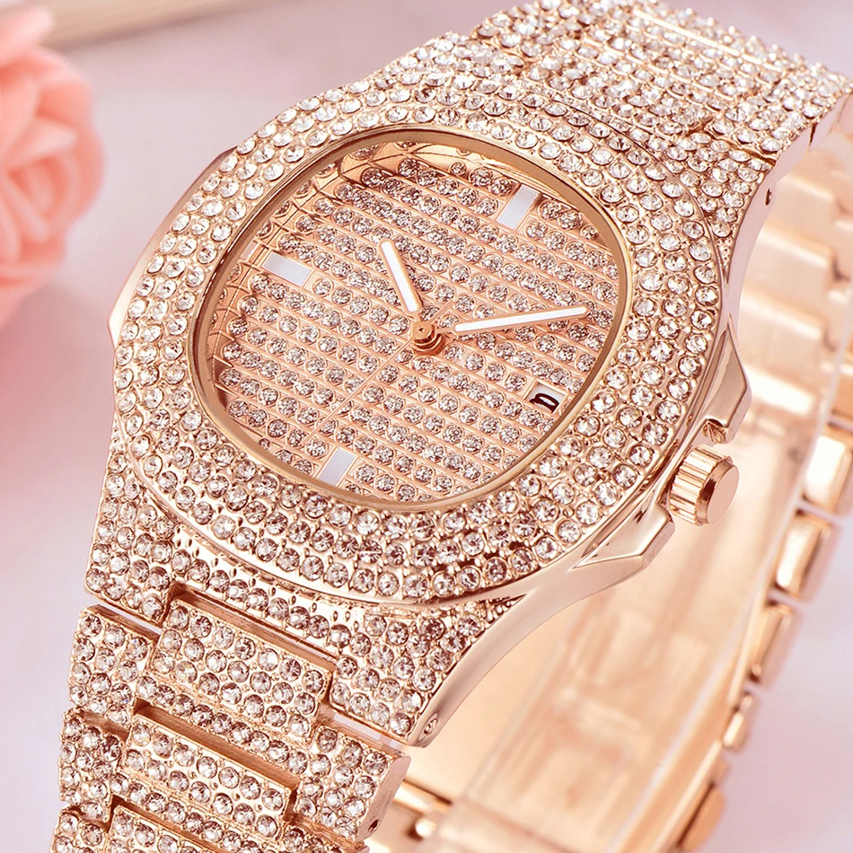 Luxury Rose Gold Watches Women Bracelet Diamond Big Dial Stainless Steel Wristwatches Ladies Dress Quartz Clock relogio feminino
Luxury Rose Gold Watches Women Bracelet Diamond Big Dial Stainless Steel Wristwatches Ladies Dress Quartz Clock relogio feminino