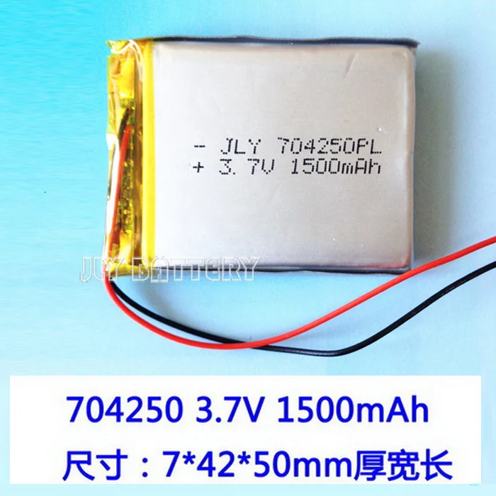 Polymer lithium battery 704250 3.7V GPS speaker battery desk lamp battery phone battery Rechargeable Li-ion Cell
Polymer lithium battery 704250 3.7V GPS speaker battery desk lamp battery phone battery Rechargeable Li-ion Cell