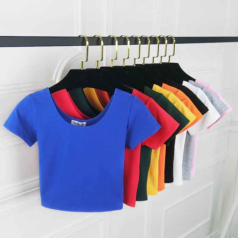 New Hot 2019 Short Sleeves Tops Sexy Basic Tees Cropped Tops Fashion women T-Shirt Slim Fitting crop tops
New Hot 2019 Short Sleeves Tops Sexy Basic Tees Cropped Tops Fashion women T-Shirt Slim Fitting crop tops