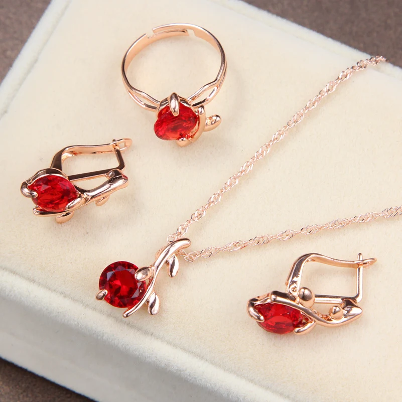 Women bridal Wedding Jewelry Sets Charm red Crystal Round Pendant Necklaces Earrings Sets Shininy Zircon bijoux femme jewerly
Women bridal Wedding Jewelry Sets Charm red Crystal Round Pendant Necklaces Earrings Sets Shininy Zircon bijoux femme jewerly