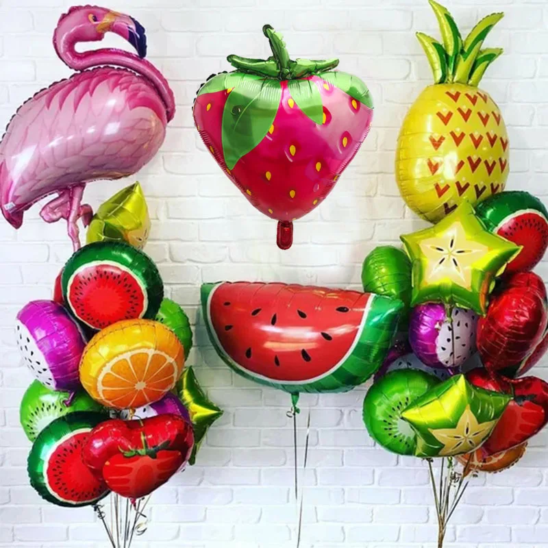 

1pc Flamingo Pineapple Watermelon fruit Balloons Baby Shower Birthday Summer theme Party Fruit Helium Globos Decor Supplies Toys