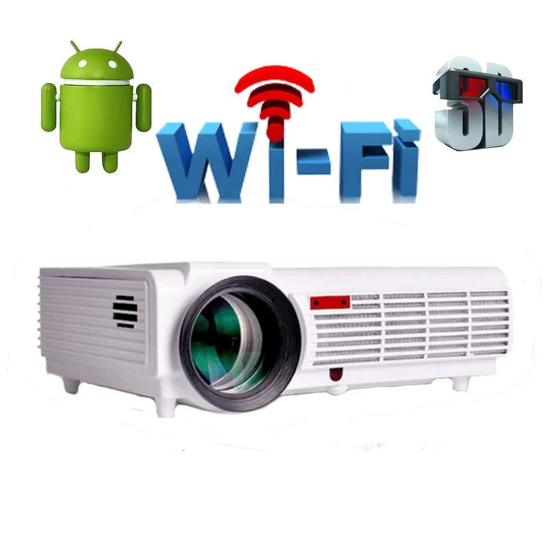 Wi-Fi 3D Android 4.4 Родной 1280*800 Поддержка 1080 P 5500 люмен телевизор проектор привело Projektor