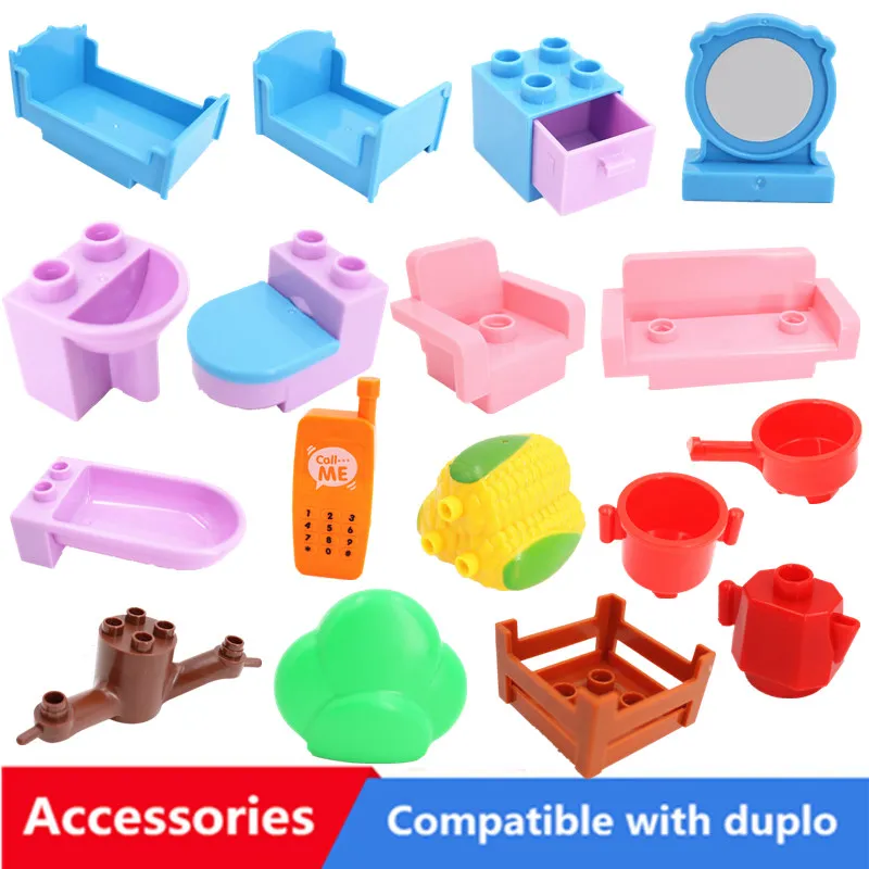 Big Size Diy Building Blocks Accessories Home Furniture Sofa Bed Food Compatible with Duploed Toys for Children Kids Gifts
Big Size Diy Building Blocks Accessories Home Furniture Sofa Bed Food Compatible with Duploed Toys for Children Kids Gifts