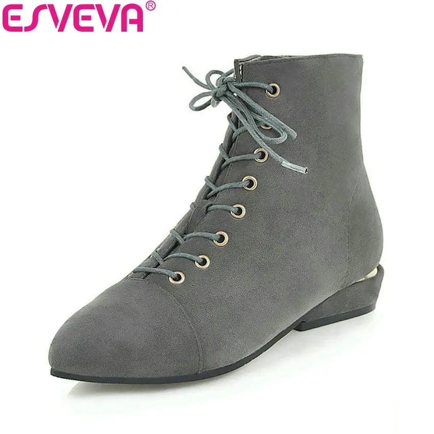 ESVEVA 2019 Women Shoes Western Style Pointed Toe Thin Heels Buckle Ankle Boots Winter Boots Zip Boots for Women Low Heels 34-43
ESVEVA 2019 Women Shoes Western Style Pointed Toe Thin Heels Buckle Ankle Boots Winter Boots Zip Boots for Women Low Heels 34-43