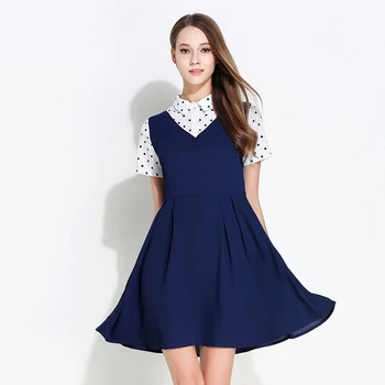 2017Summer women faux two dress polka dot patchwork contrast color A-line dress Plus size elegant dress vestidos tunicXXXXXL3010
2017Summer women faux two dress polka dot patchwork contrast color A-line dress Plus size elegant dress vestidos tunicXXXXXL3010