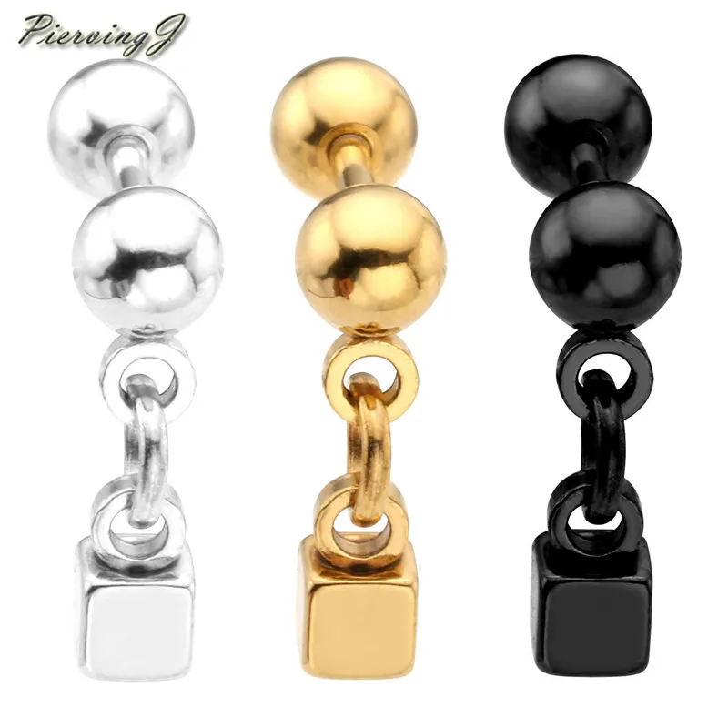 PiercingJ Stainless Steel Stud Earring Barbell Drop Dangle Cube Tragus Helix Cartilage Ear Stud Earring 1 pc
PiercingJ Stainless Steel Stud Earring Barbell Drop Dangle Cube Tragus Helix Cartilage Ear Stud Earring 1 pc