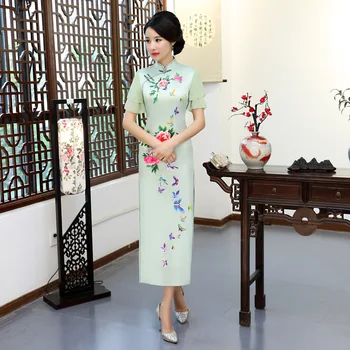 Elegant Cheongsam Women Rayon NEW Floral Qipao Mandarin Collar Chinese Vintage Ruffle Sleeve Slim Dress Gown Plus Size M-3XL
Elegant Cheongsam Women Rayon NEW Floral Qipao Mandarin Collar Chinese Vintage Ruffle Sleeve Slim Dress Gown Plus Size M-3XL