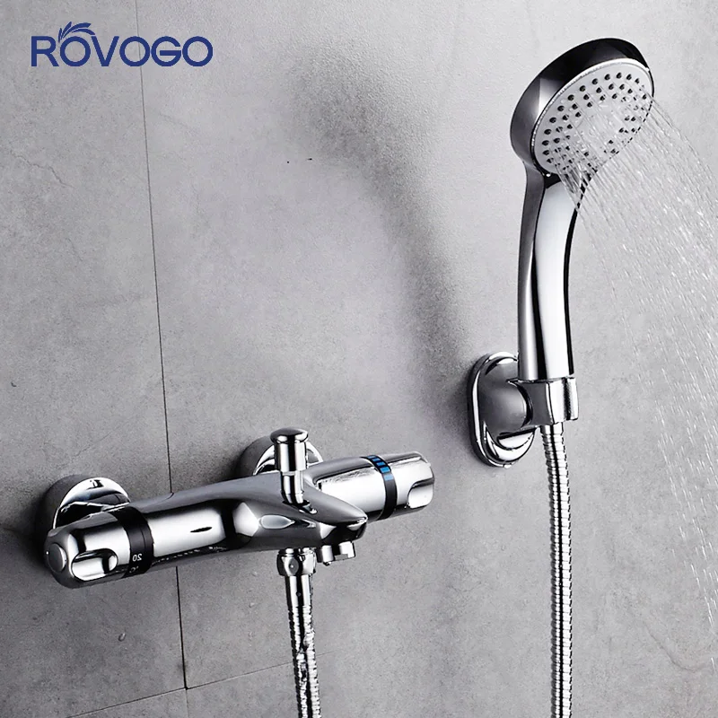 ROVOGO Thermostatic Bathtub Faucet Chrome Brass Bathroom Faucet with Shower Wall Mounted Bath Mixer Five Mode Two Function Tap
ROVOGO Thermostatic Bathtub Faucet Chrome Brass Bathroom Faucet with Shower Wall Mounted Bath Mixer Five Mode Two Function Tap