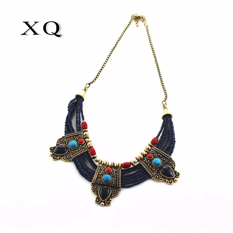 XQ fashion woman short necklace Blue beads plated bronze color stone alloy water drops multi-layer handmade vintage jewelry
XQ fashion woman short necklace Blue beads plated bronze color stone alloy water drops multi-layer handmade vintage jewelry