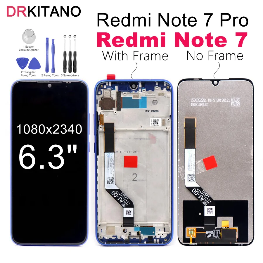 Xiaomi Redmi Note 7 LCD Display Touch Screen Digitizer Assembly For Xiaomi Redmi Note 7 LCD Screen Note7 Pro Display With Frame
Xiaomi Redmi Note 7 LCD Display Touch Screen Digitizer Assembly For Xiaomi Redmi Note 7 LCD Screen Note7 Pro Display With Frame