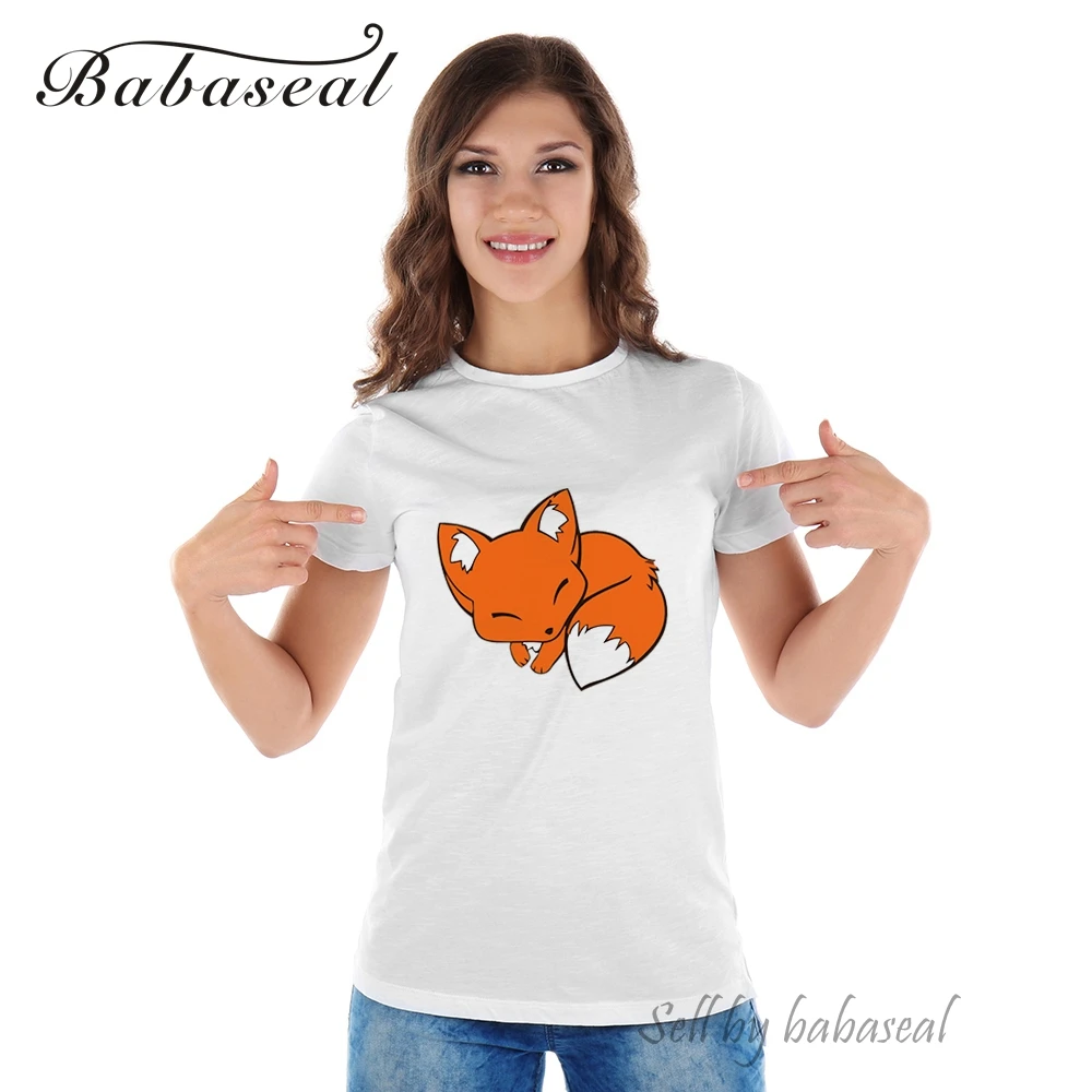 Babaseal Cute Fox Cartoon Tshirt Tumblr Korean Ladies Tops Fox Print Funny T-shirts Tee Femme Womens Top Blusas
Babaseal Cute Fox Cartoon Tshirt Tumblr Korean Ladies Tops Fox Print Funny T-shirts Tee Femme Womens Top Blusas