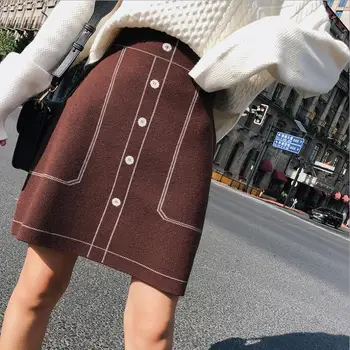 2018 autumn and winter new Korean version of the self-cultivation fashion high waist knit temperament skirt female
2018 autumn and winter new Korean version of the self-cultivation fashion high waist knit temperament skirt female