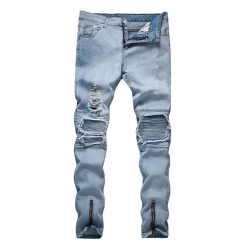 New Spring Summer Men's Jeans Stretch Destroyed Ripped Design Fashion Zipper Skinny Jeans For Men Hole Jeans Plus Size
New Spring Summer Men's Jeans Stretch Destroyed Ripped Design Fashion Zipper Skinny Jeans For Men Hole Jeans Plus Size