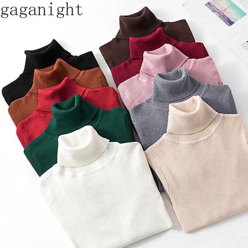 Gaganight Women Autumn Winter Knitted Sweater Elastic Solid Slim Pullovers Turtleneck Short Thin Basic Bottom Jumper Pull Femme
Gaganight Women Autumn Winter Knitted Sweater Elastic Solid Slim Pullovers Turtleneck Short Thin Basic Bottom Jumper Pull Femme