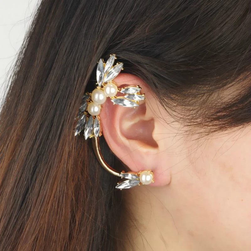 Fashion Simulated Pearl Gold Color Luxury Rhinestone Flower Clip On Earrings For Women Charm Ear Cuff Earrings 1pcs Orecchini
Fashion Simulated Pearl Gold Color Luxury Rhinestone Flower Clip On Earrings For Women Charm Ear Cuff Earrings 1pcs Orecchini