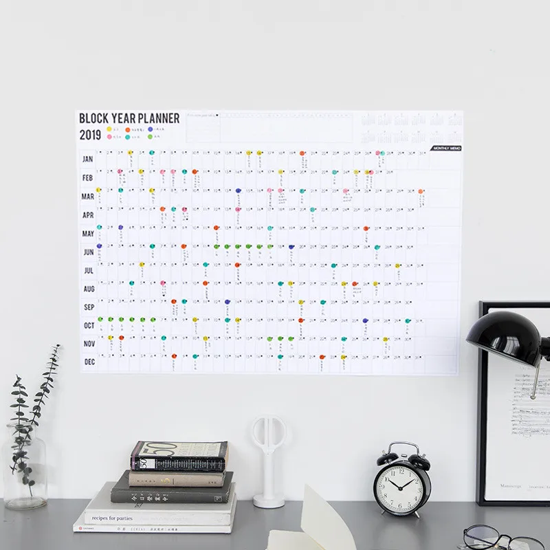 2019 Block Year Planner Daily Plan Paper Wall Calendar with 2 Sheet EVA Mark Stickers for Office School Home
2019 Block Year Planner Daily Plan Paper Wall Calendar with 2 Sheet EVA Mark Stickers for Office School Home