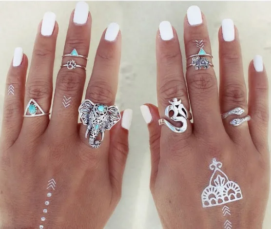 8Pcs/lot Vintage Ethnic Style Ring Set Retro Crystal Stone Jewelry Elephant Triangle Snake Shaped Silver Color Ring Set
8Pcs/lot Vintage Ethnic Style Ring Set Retro Crystal Stone Jewelry Elephant Triangle Snake Shaped Silver Color Ring Set