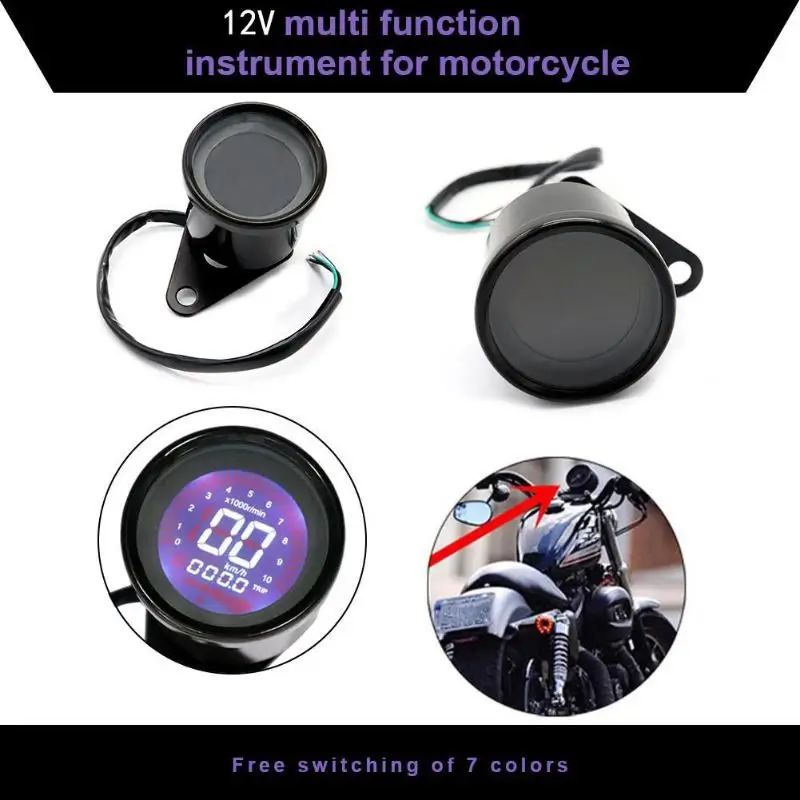 12V Backlight LCD Digital Indicator Moto Speedometer Tachometer Odometer Oil Level Gauge Multifunction With night vision dial
12V Backlight LCD Digital Indicator Moto Speedometer Tachometer Odometer Oil Level Gauge Multifunction With night vision dial