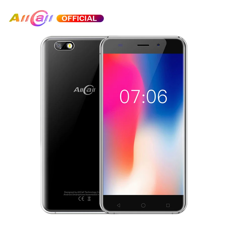 

Original AllCall Madrid Cell phone 5.5 Inch HD Dual SIM Android 7.0 MT6580 Quad Core 1GB RAM 8GB ROM 8.0MP 3G WCDMA Mobile Phone