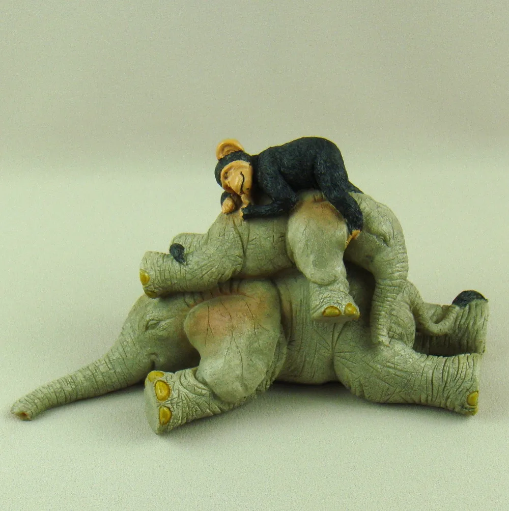 Sleeping Chimpanzee and Elephant Baby Figurine Handmade Resin Novelty Wildlife Miniature Bauble Ornament Gift Craft Accessories
Sleeping Chimpanzee and Elephant Baby Figurine Handmade Resin Novelty Wildlife Miniature Bauble Ornament Gift Craft Accessories