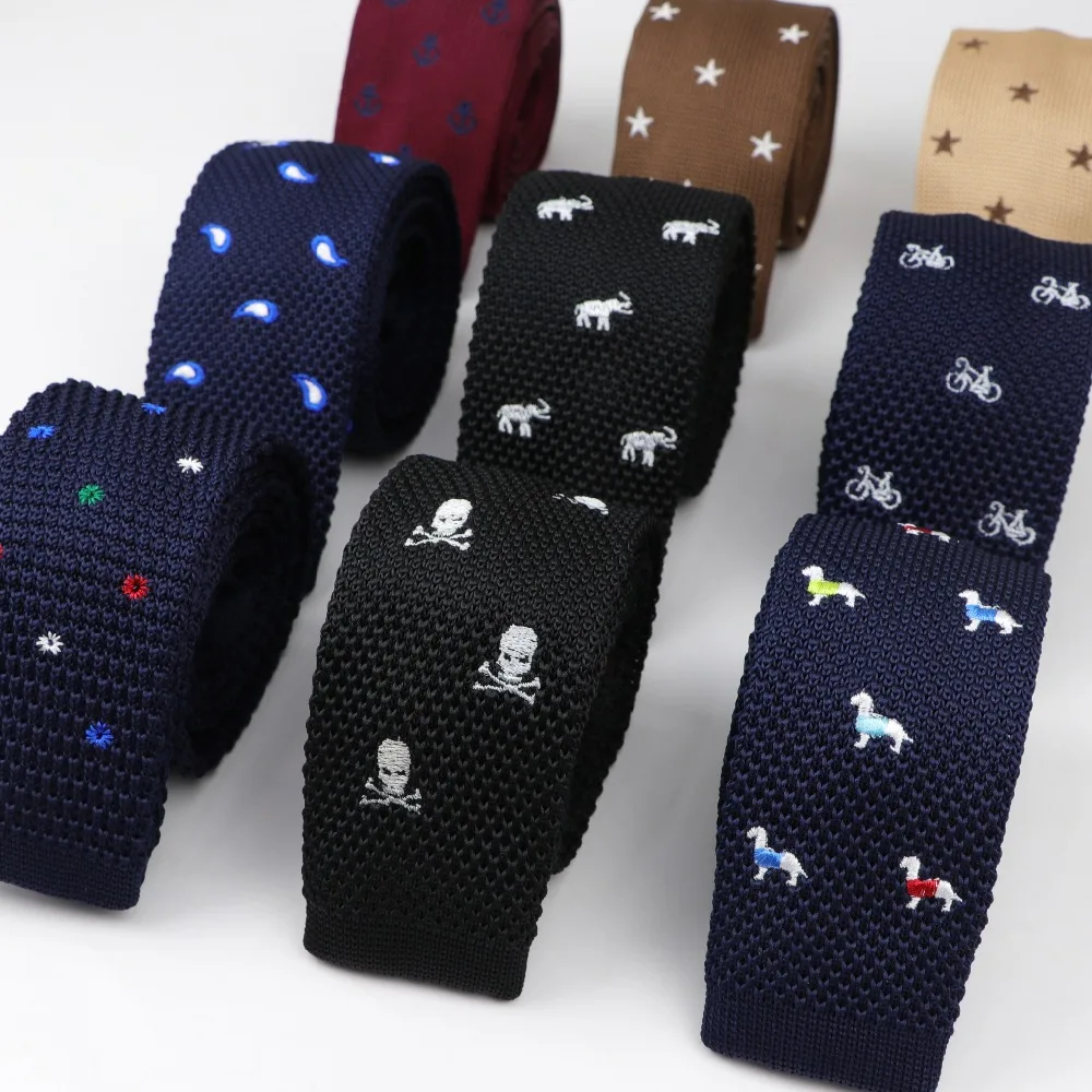 Men's Embroidered Knit Tie Bicycle Knitted Ties Dog Elephant Necktie Narrow Slim Skinny Woven Cravate Narrow Skull Neckties
Men's Embroidered Knit Tie Bicycle Knitted Ties Dog Elephant Necktie Narrow Slim Skinny Woven Cravate Narrow Skull Neckties