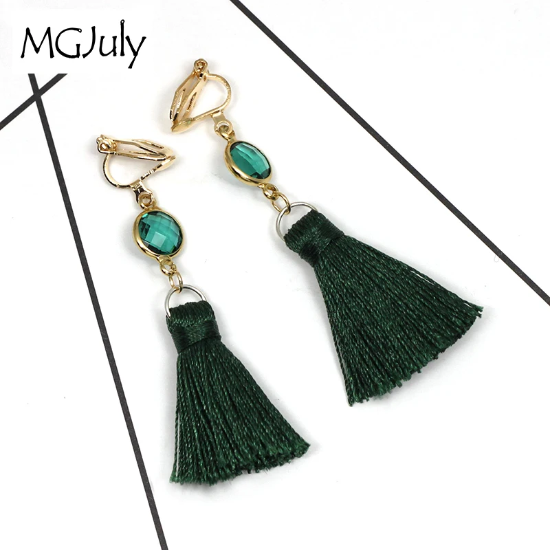 Green Tassel Clip Earrings No Hole Ear Clips Crystal Glass Tassels Earrings Without Piercing Romantic Earring Jewelry CE111
Green Tassel Clip Earrings No Hole Ear Clips Crystal Glass Tassels Earrings Without Piercing Romantic Earring Jewelry CE111