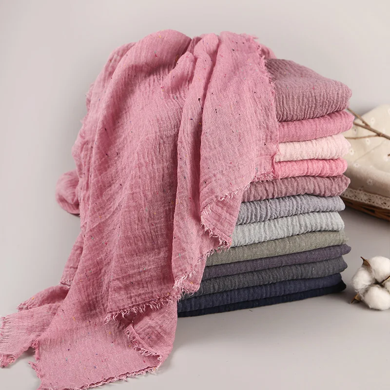 Colorful Lint Dots Plain Cotton Linen Maxi Long Scarf Hijab Shawl Head Wrap Pleated Crinkle Muslim Turkish Hijabs Scarves
Colorful Lint Dots Plain Cotton Linen Maxi Long Scarf Hijab Shawl Head Wrap Pleated Crinkle Muslim Turkish Hijabs Scarves