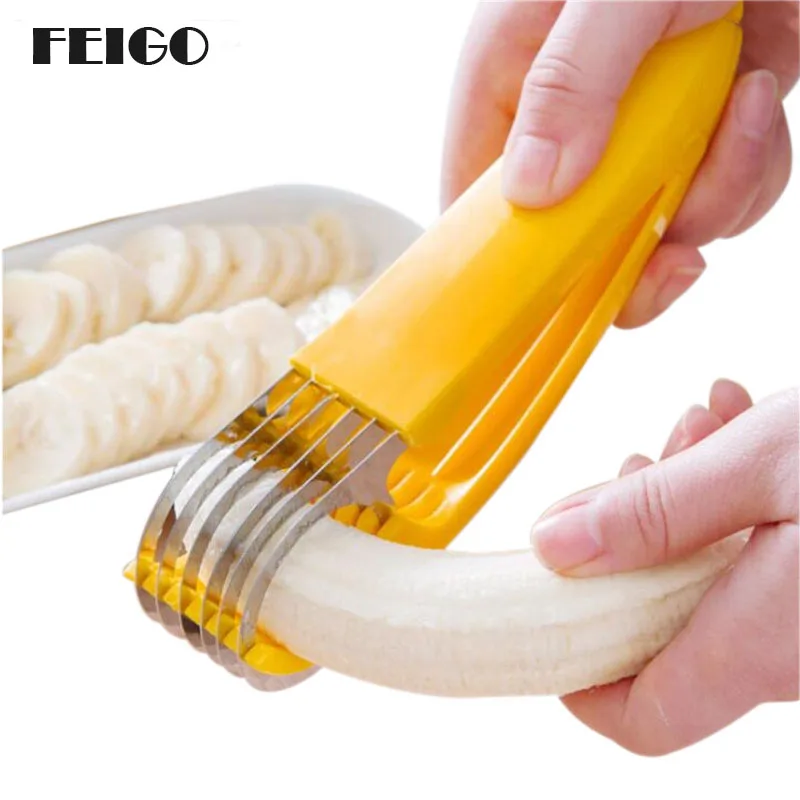 FEIGO Banana Slicer Cutter Chopper Stainless Steel Fruit Salad Cucumber Kitchen Tool Fruit Cutter Cucumber Vegetable Peeler F187
FEIGO Banana Slicer Cutter Chopper Stainless Steel Fruit Salad Cucumber Kitchen Tool Fruit Cutter Cucumber Vegetable Peeler F187
