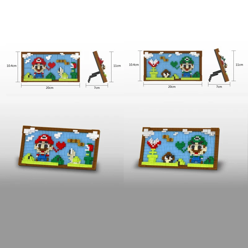 Idea Cartoon Game images Super Mario Bros nanoblock Mural micro diamond building block Photo frame toys Home decoration
Idea Cartoon Game images Super Mario Bros nanoblock Mural micro diamond building block Photo frame toys Home decoration
