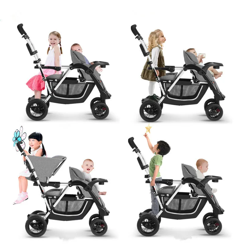 Складная детская коляска для близнецов вторая двойная Bebek Arabasi Kinderwagen sette | Мать и