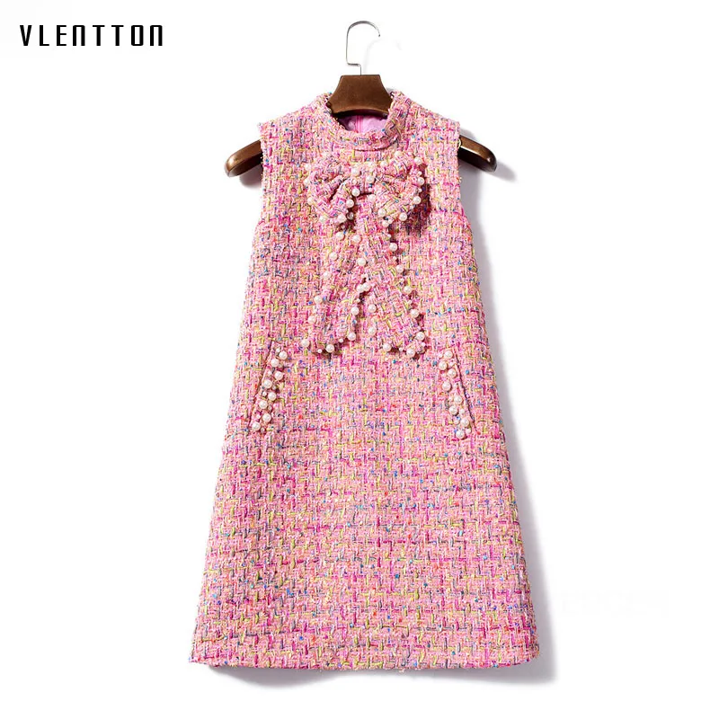 Winter Tweed Dress Ladies Sleeveless Slim Fit Pocket Women Elegant Color Weave Bow Beading Pearl Casual office lady Vest Dress
Winter Tweed Dress Ladies Sleeveless Slim Fit Pocket Women Elegant Color Weave Bow Beading Pearl Casual office lady Vest Dress