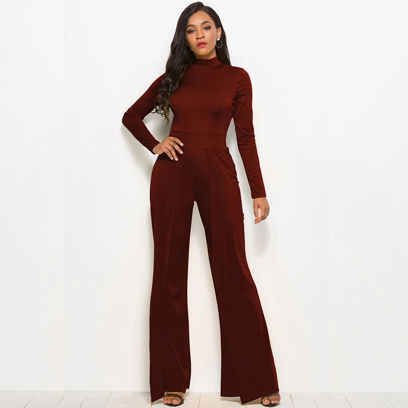 Women Jumpsuit Solid Stretchy High Neck Long Sleeve High Waist Wide Legs Pants Rompers Office Lady Business Playsuit Streetwear
Women Jumpsuit Solid Stretchy High Neck Long Sleeve High Waist Wide Legs Pants Rompers Office Lady Business Playsuit Streetwear