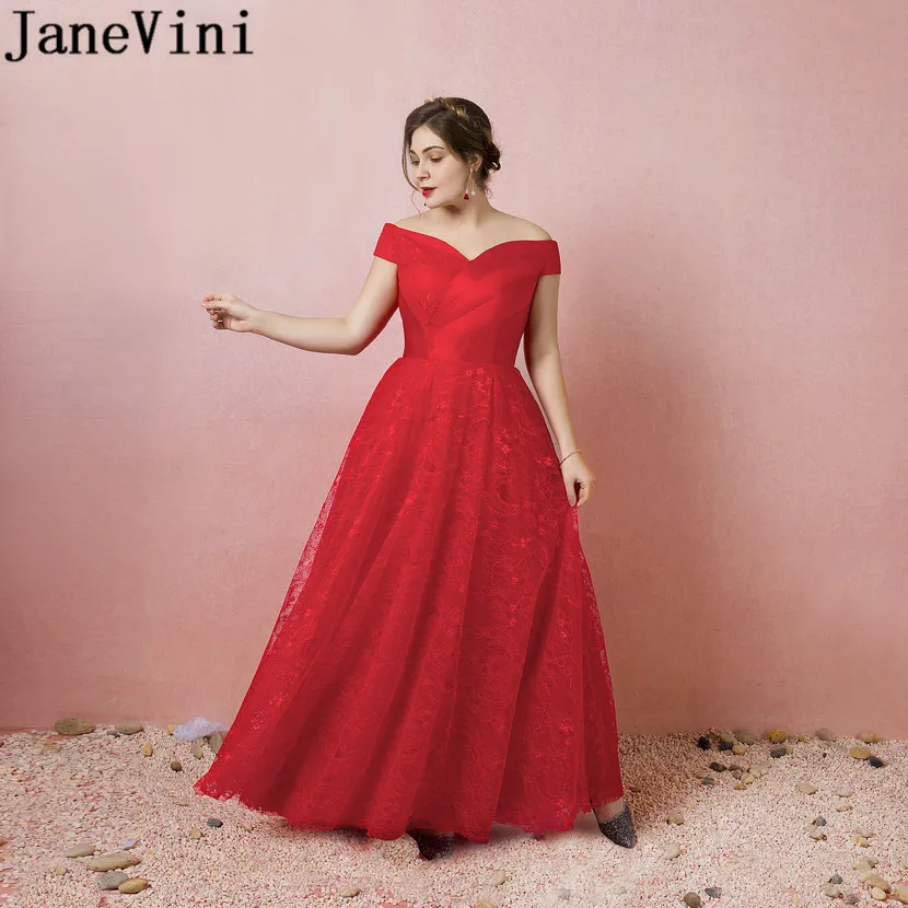 JaneVini Nedime Elegant Dress Women For Wedding Party Red Lace Floor Length Bridesmaid Dresses Plus Size Long Women Formal Dress
JaneVini Nedime Elegant Dress Women For Wedding Party Red Lace Floor Length Bridesmaid Dresses Plus Size Long Women Formal Dress
