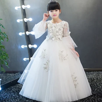 2019 European Elegant Luxury Puffy Lace Flowers Girl Dress Weddings Long Dress Kids Birthday Ball Gown Communion Pageant Dress 
2019 European Elegant Luxury Puffy Lace Flowers Girl Dress Weddings Long Dress Kids Birthday Ball Gown Communion Pageant Dress