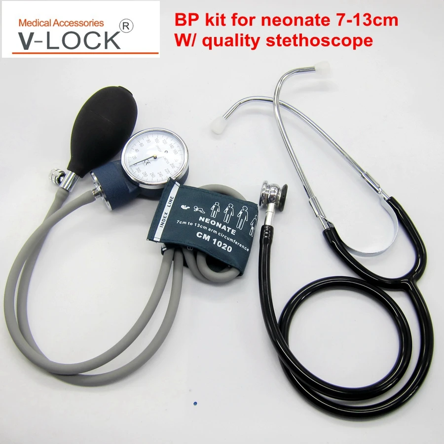 V-LOCK professional Neonate BP monitor Aneroid Sphygmomanometer BP Cuff Kit with stethoscope
V-LOCK professional Neonate BP monitor Aneroid Sphygmomanometer BP Cuff Kit with stethoscope