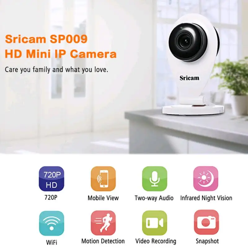 Sricam SP009a HD Wireless IP Camera WIFI Video Remote Security Camera IP CCTV Video Baby Sleep Camera Night VisionP2P
Sricam SP009a HD Wireless IP Camera WIFI Video Remote Security Camera IP CCTV Video Baby Sleep Camera Night VisionP2P
