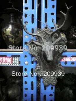00693 26 cm eautiful sika deer head of the good luck totem bronze statue (A0314) 
00693 26 cm eautiful sika deer head of the good luck totem bronze statue (A0314)