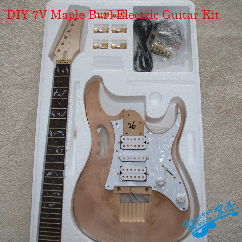 Electric Guitar DIY Kit Maple Burl Veneer Rosewood Fingerboard Durable Maple Neck Guitar Accessories Set
Electric Guitar DIY Kit Maple Burl Veneer Rosewood Fingerboard Durable Maple Neck Guitar Accessories Set